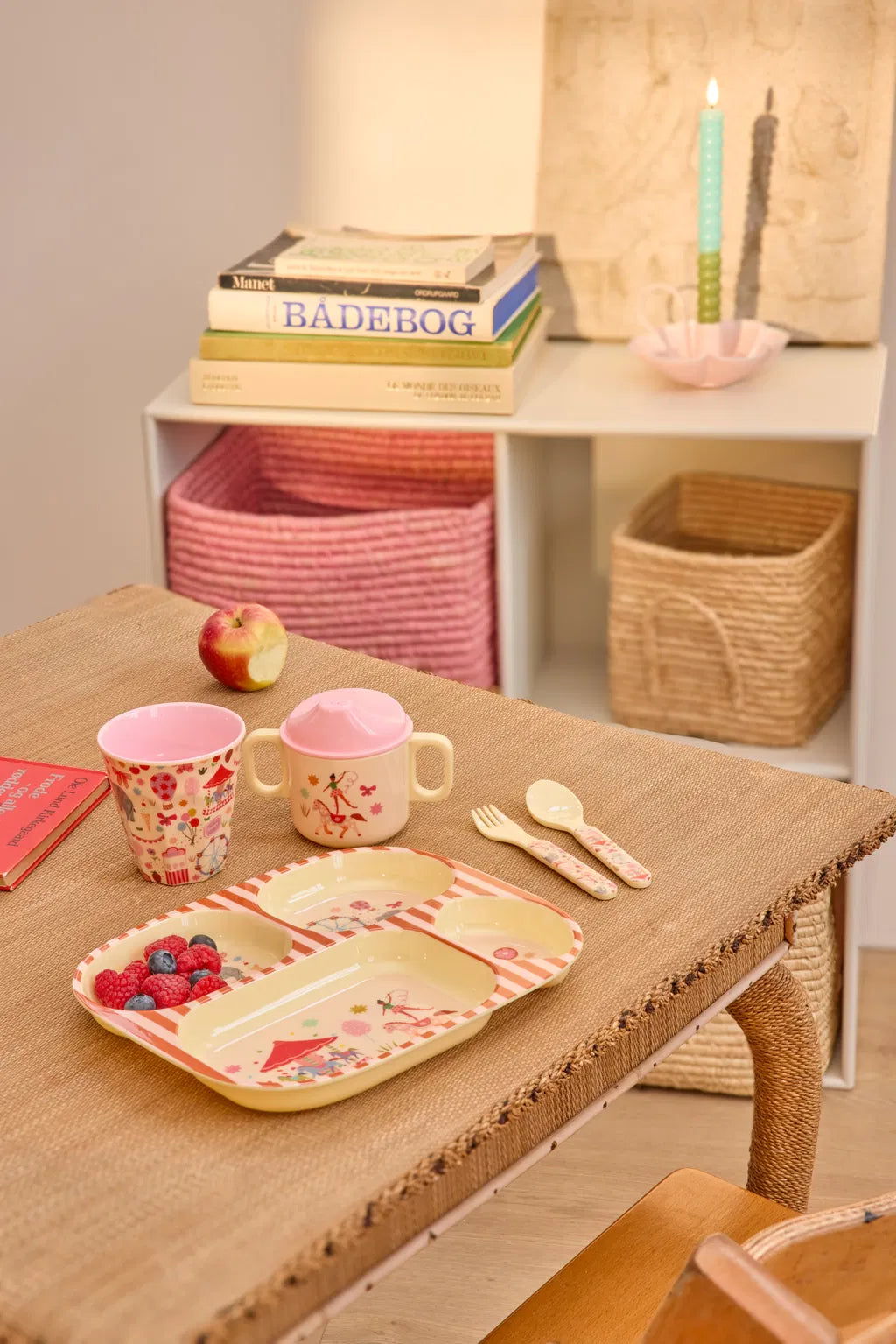 rice Kinderteller mit 4er Einteilung - Pink - Fun Fair Print