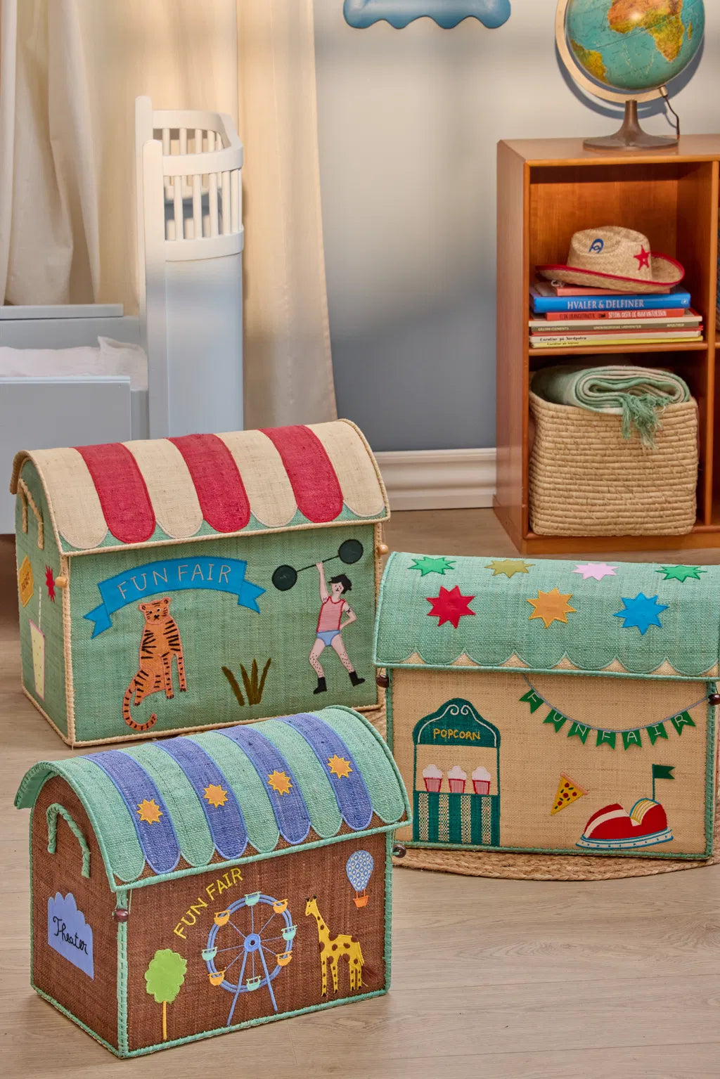 rice Raffia Mittlere Aufbewahrungsbox Fun Fair mint