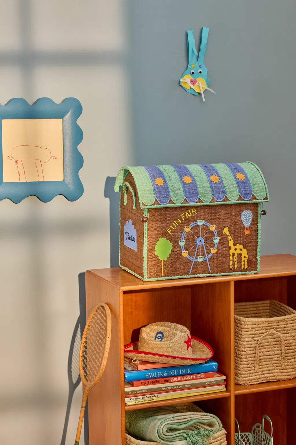 rice Raffia Kleine Aufbewahrungsbox Fun Fair mint