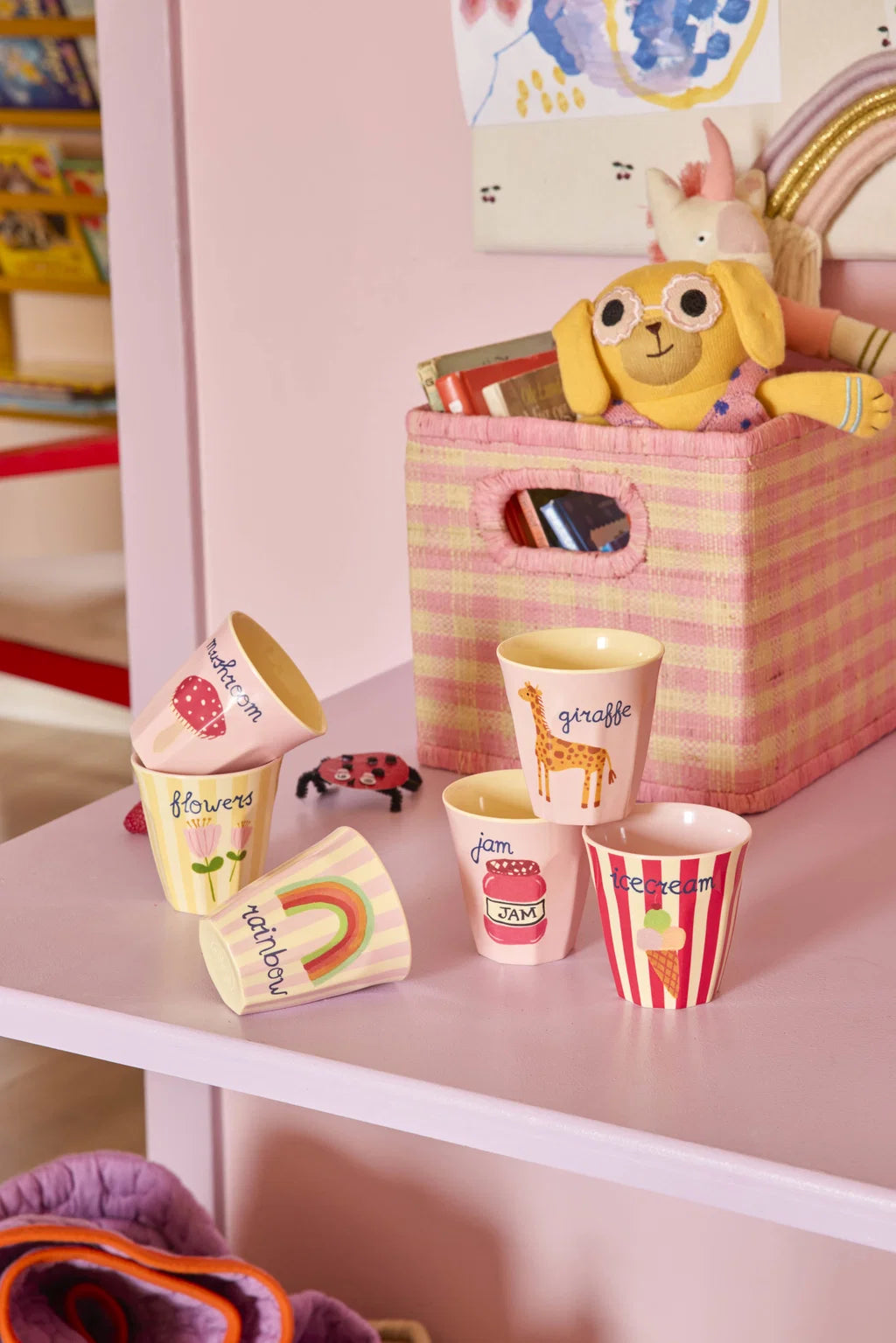 rice Melamin Kinderbecher mit ABC Print 6er Pack - 160ml
