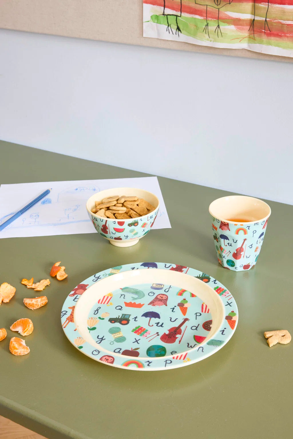 rice Kinderteller - blau - ABC