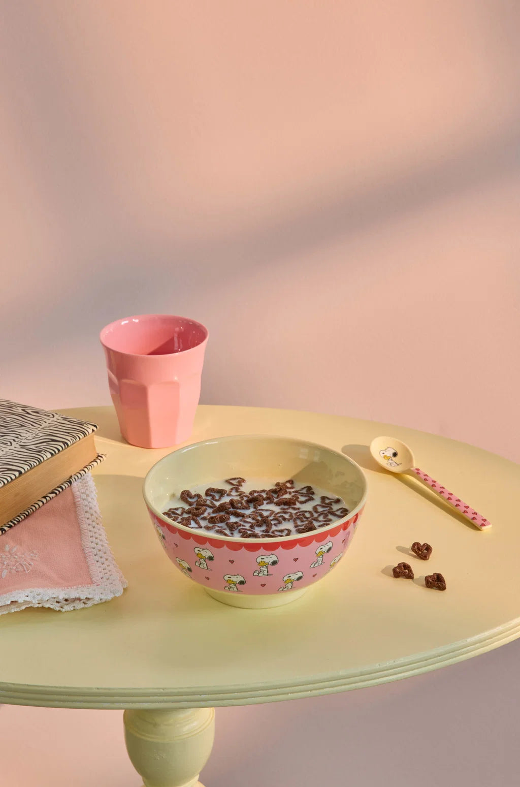 rice Mittelgroße Schüssel - Pink - Snoopy Print 700ml