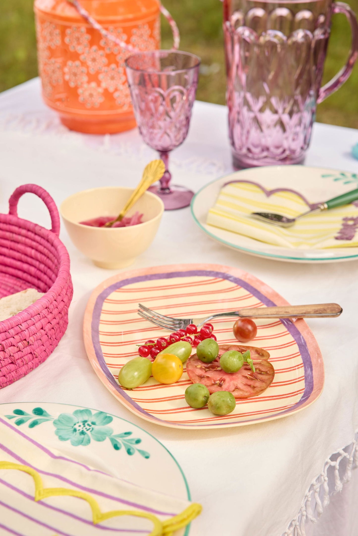rice Melamin Platte/Teller stripe love print