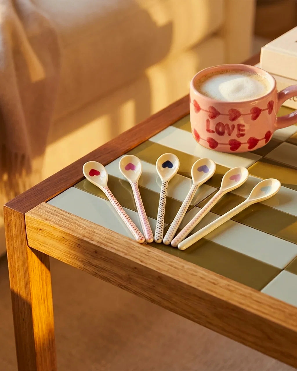 rice Melamin Latte-Löffel 6er Set Herz