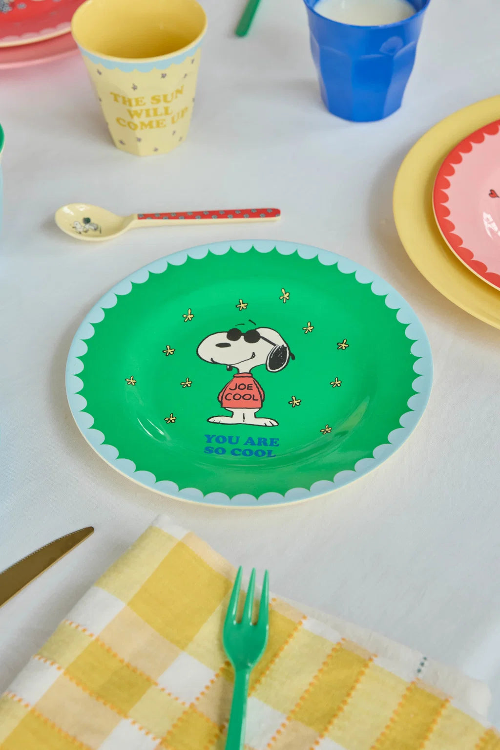 rice Beilagenteller - Grün - Snoopy Print