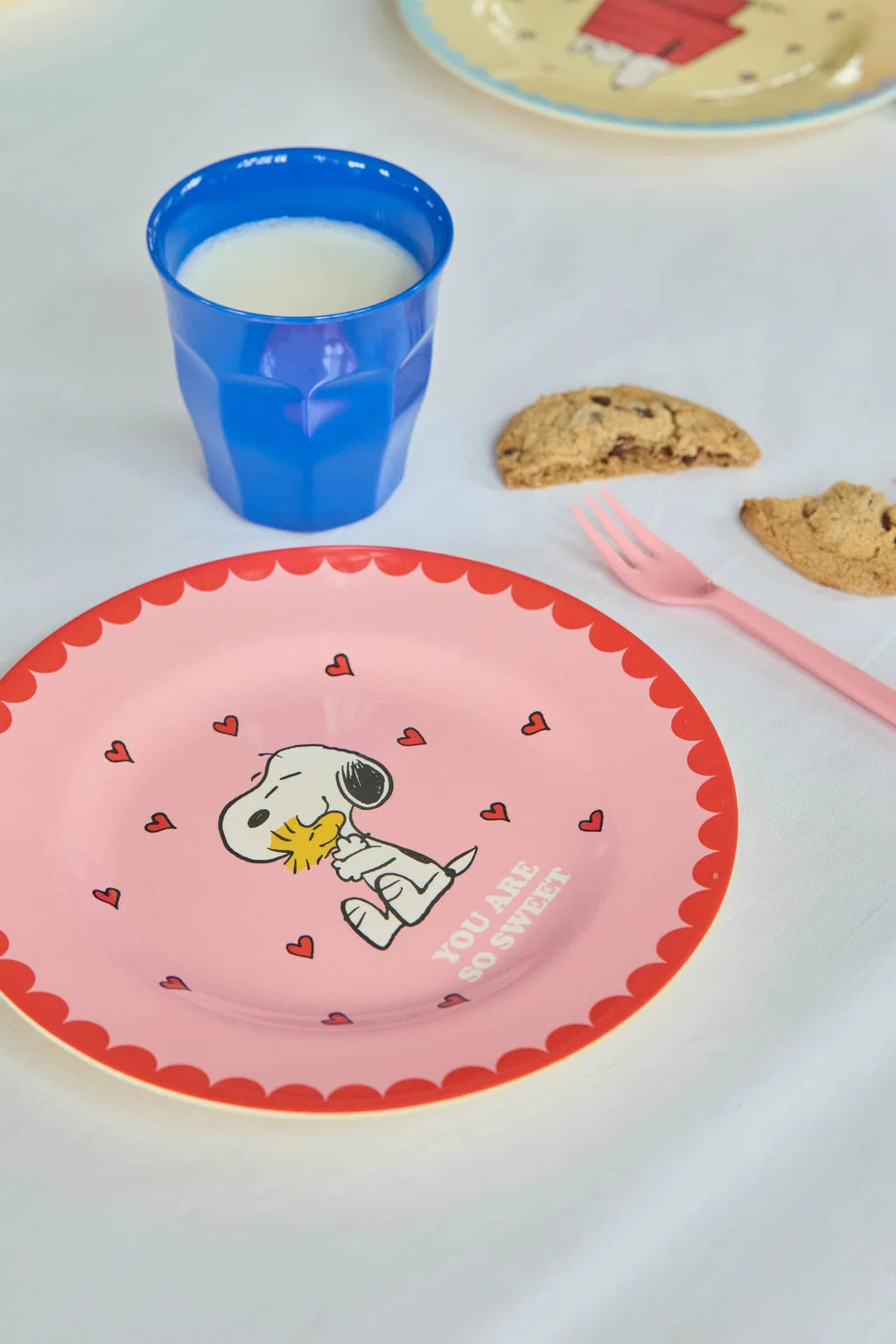 rice Beilagenteller - Pink - Snoopy Print