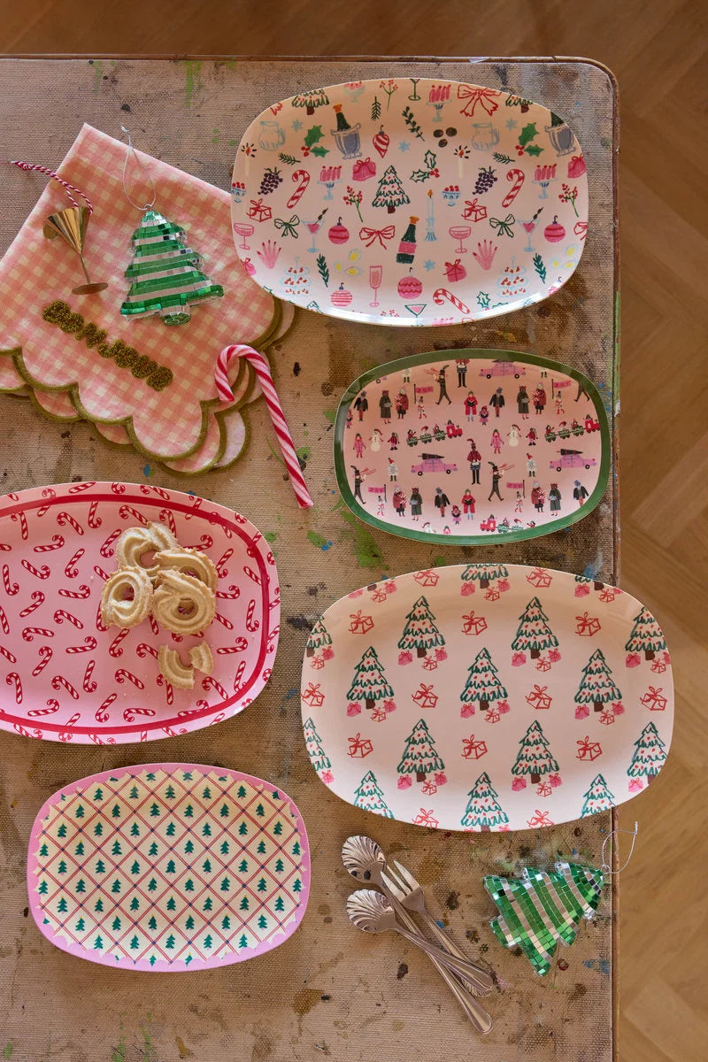 rice rechteckiger Teller - Xmas Galore