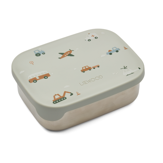 Liewood Arthur Lunchbox vehicles/dove blue mix