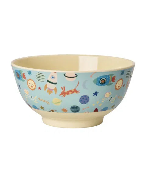 rice Melamin Kinderschüssel Hellblau 700ml - Dogs in Space