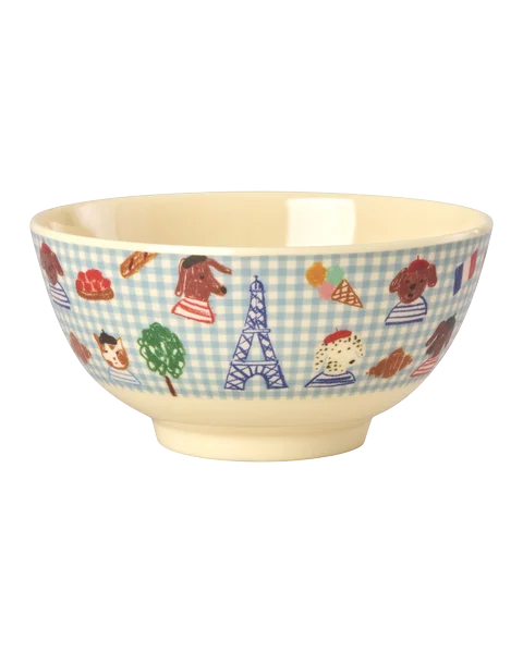 rice Melamin Mittelgroße Kinderschüssel - blau - Paris - 700ml