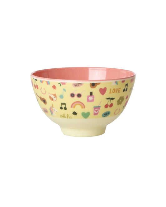 rice Melamin Kleine Kinderschüssel 300ml - hellgelb - Unicorn Love