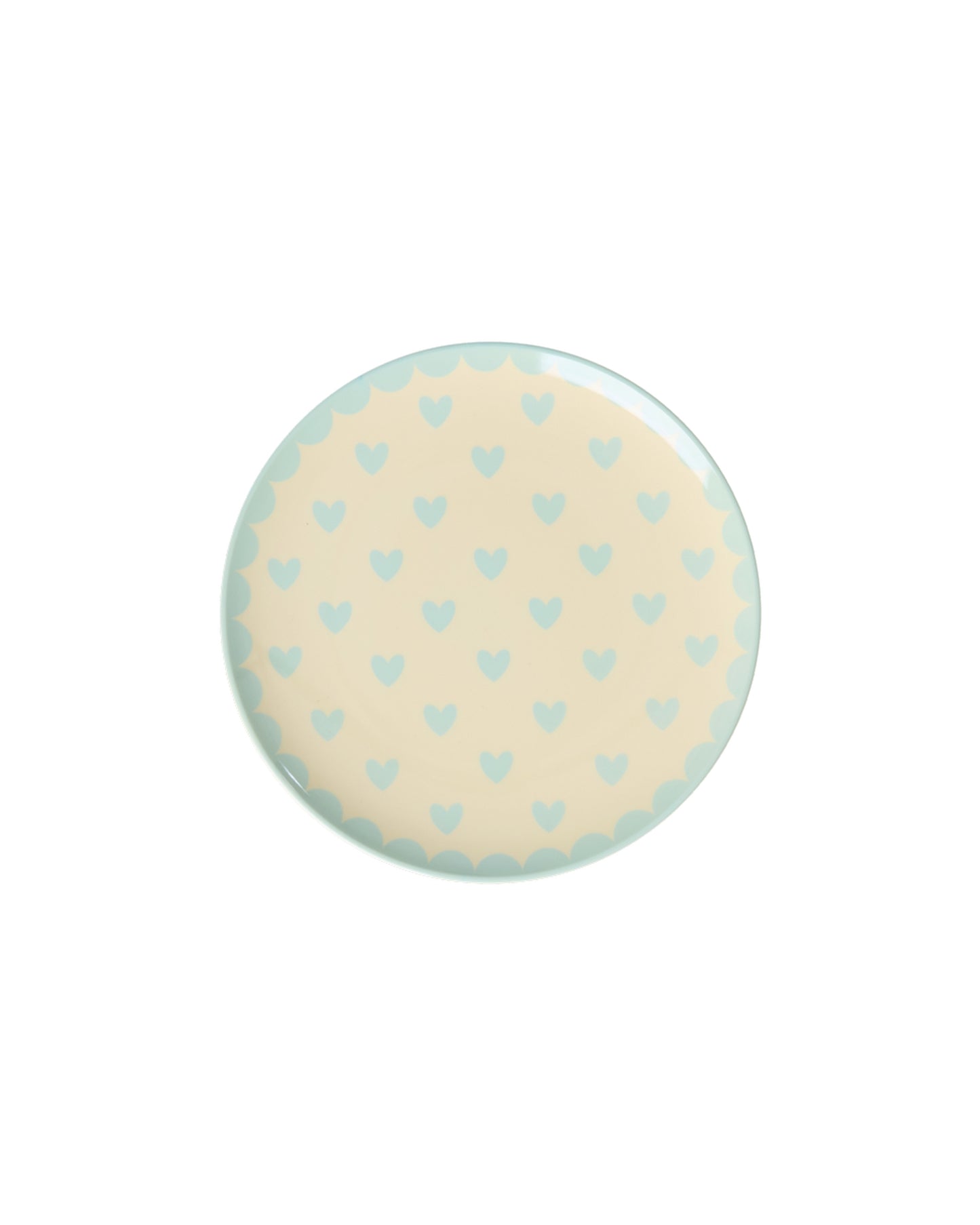 rice Melamin Kleine Rund Kuchenteller - Mint - Favorite Hearts Print