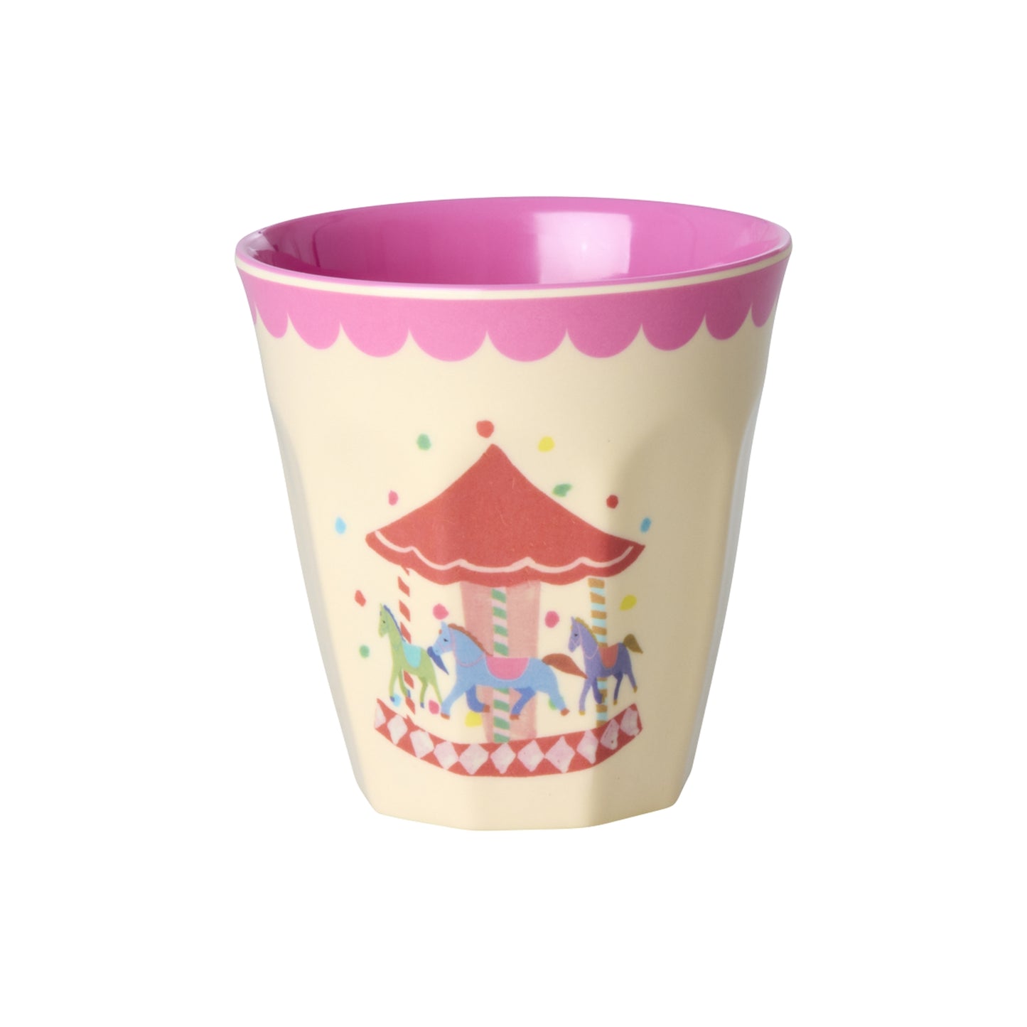 rice Melamin Kleine Becher 160ml - Pink - Fun Fair Print - 6er Pack