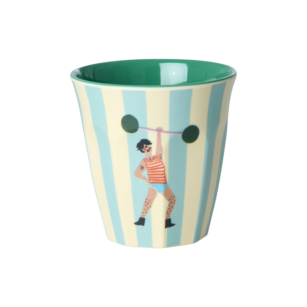 rice Melamin Kleine Becher 160ml - Mint - Fun Fair Print - 6er Pack
