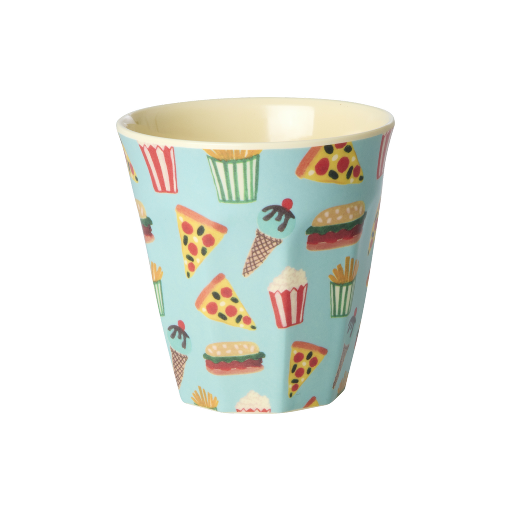 rice Melamin Kleine Becher 160ml - Mint - Fun Fair Print - 6er Pack