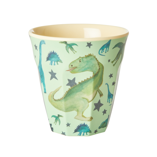 rice Becher Melamin 250ml - Salbeigrün - Dino Print