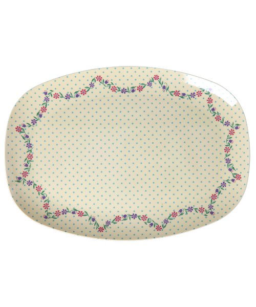 rice Melamin Platte/Teller Dots und flowers