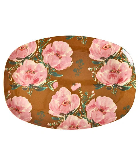 rice Rechteckiger Teller - Floral Fiesta Rose