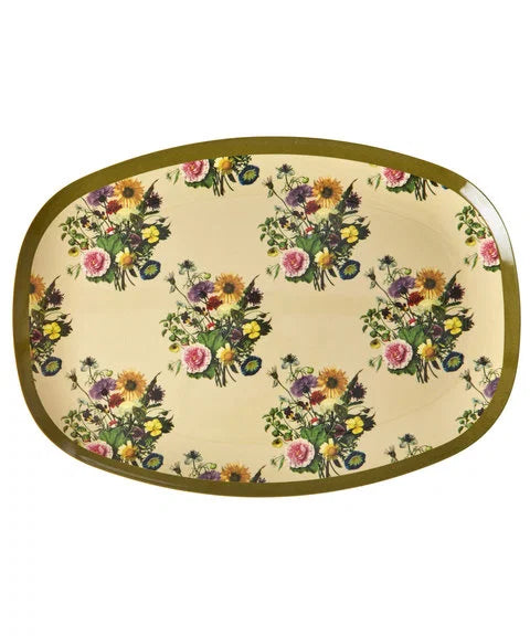 rice Rechteckiger Teller - Retro Bouquet