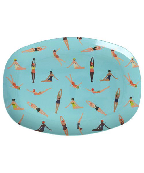 rice Melamin Platte/Teller retro swimster