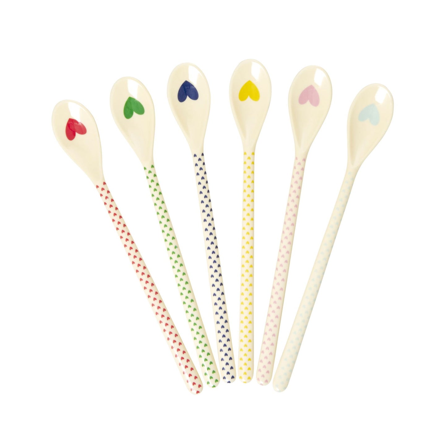 rice Melamin Latte-Löffel 6er Set Herz