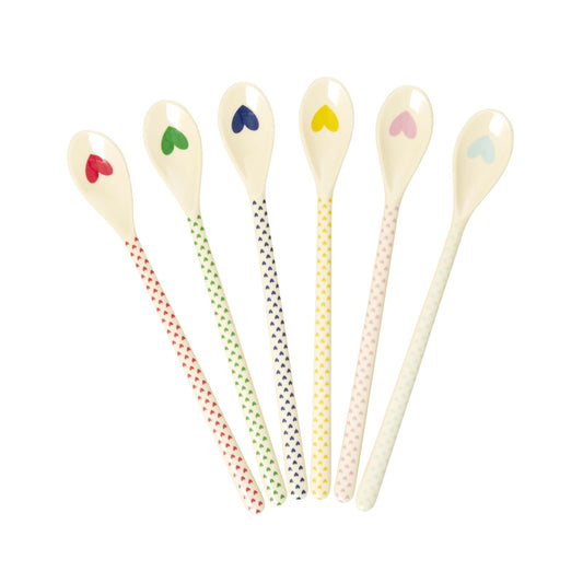 rice Melamin Latte-Löffel 6er Set Herz