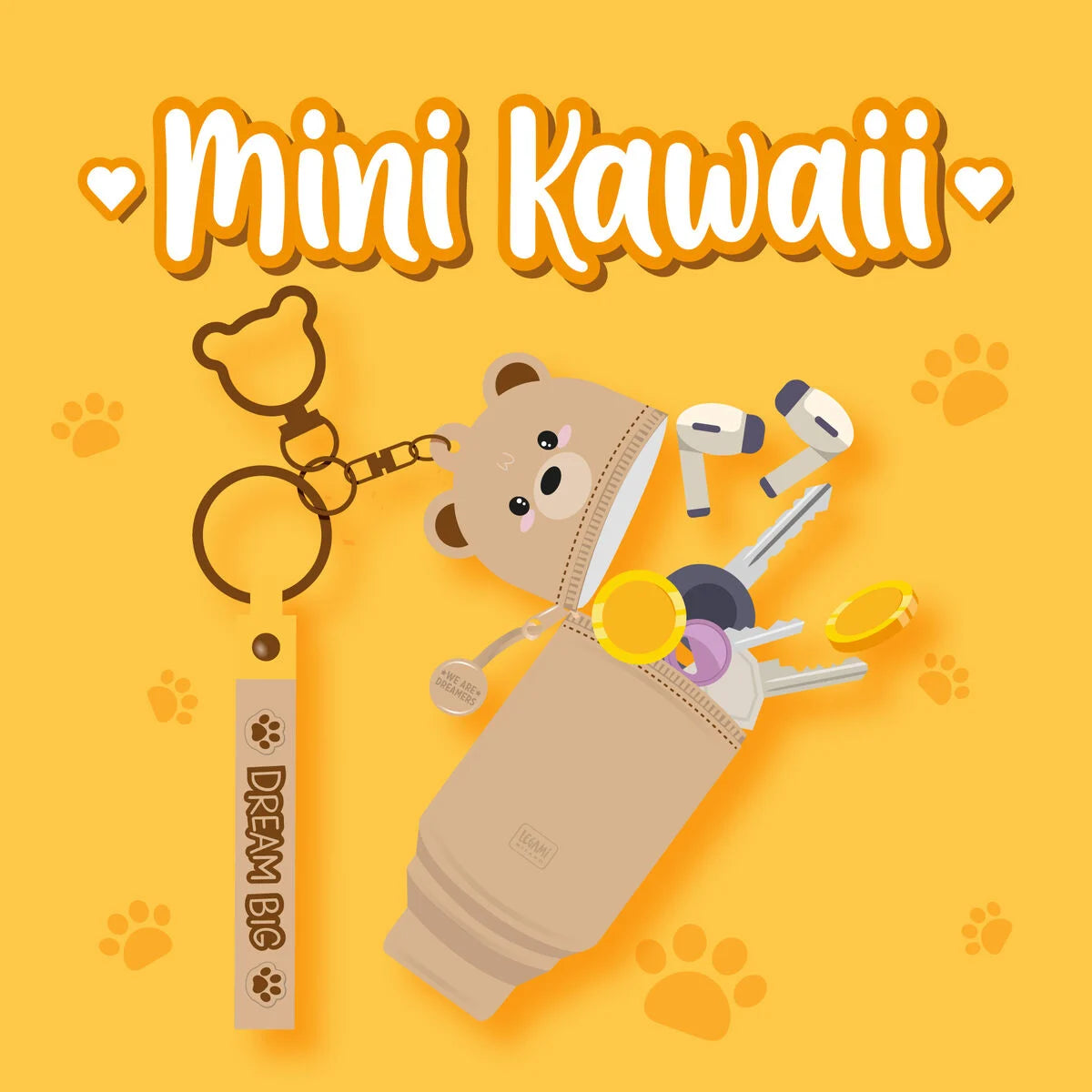 Legami Teddybär Geldbörse mit Schlüsselanhänger - Mini Kawaii