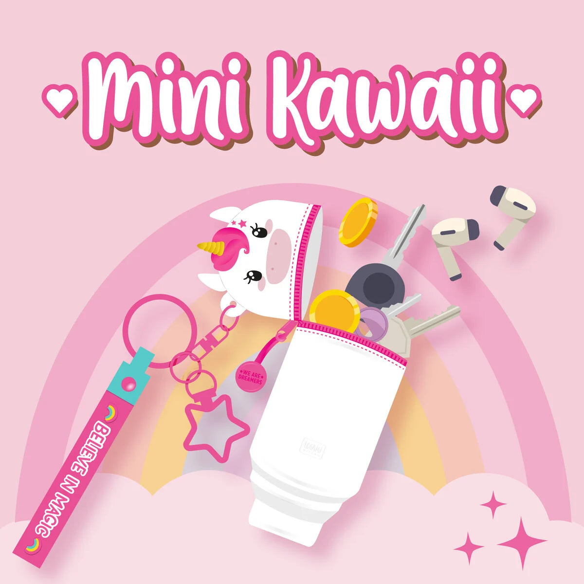 Legami Einhorn Geldbörse mit Schlüsselanhänger - Mini Kawaii