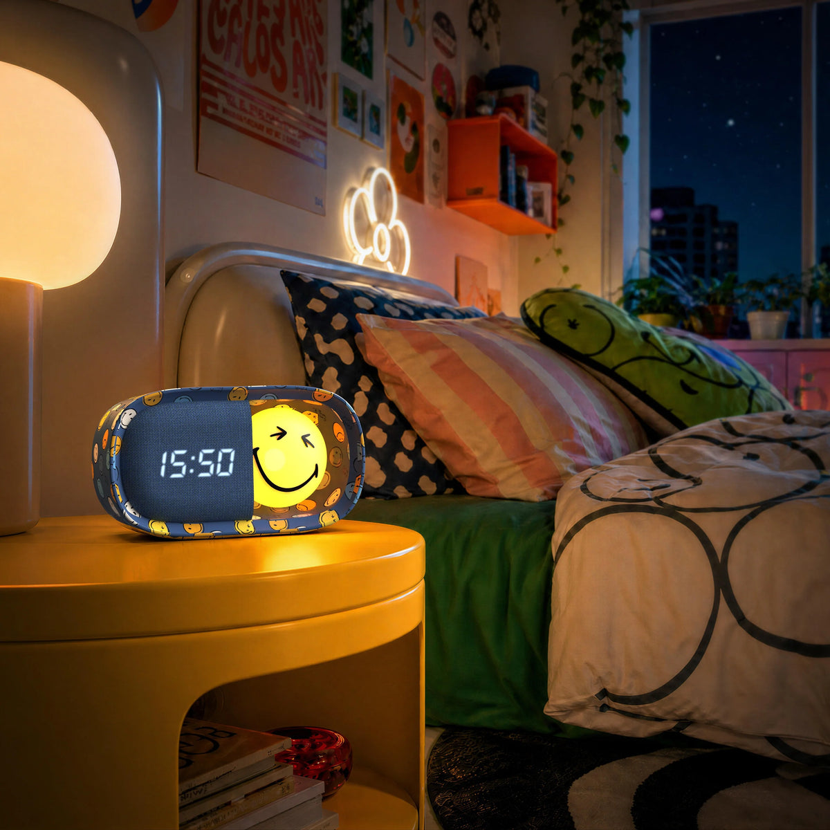 MOB Nachtlichtwecker Smiley - Blau