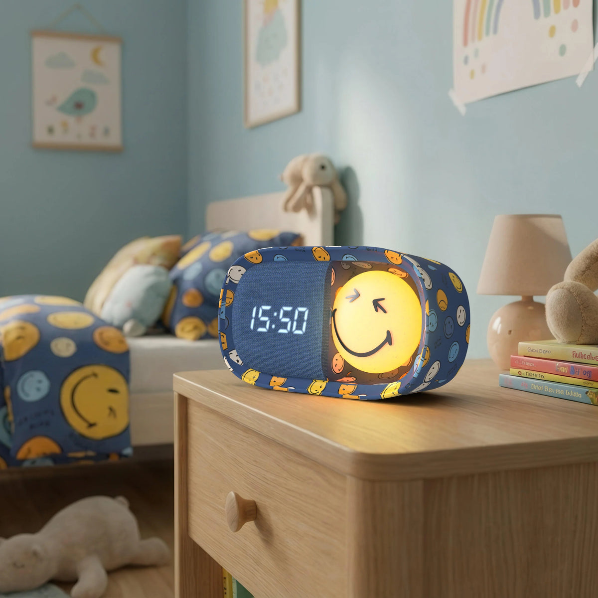MOB Nachtlichtwecker Smiley - Blau