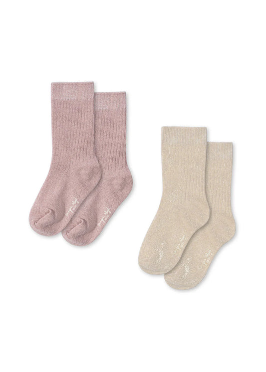 Konges Sløjd Rippsocke mit Glitzer Doppelpack