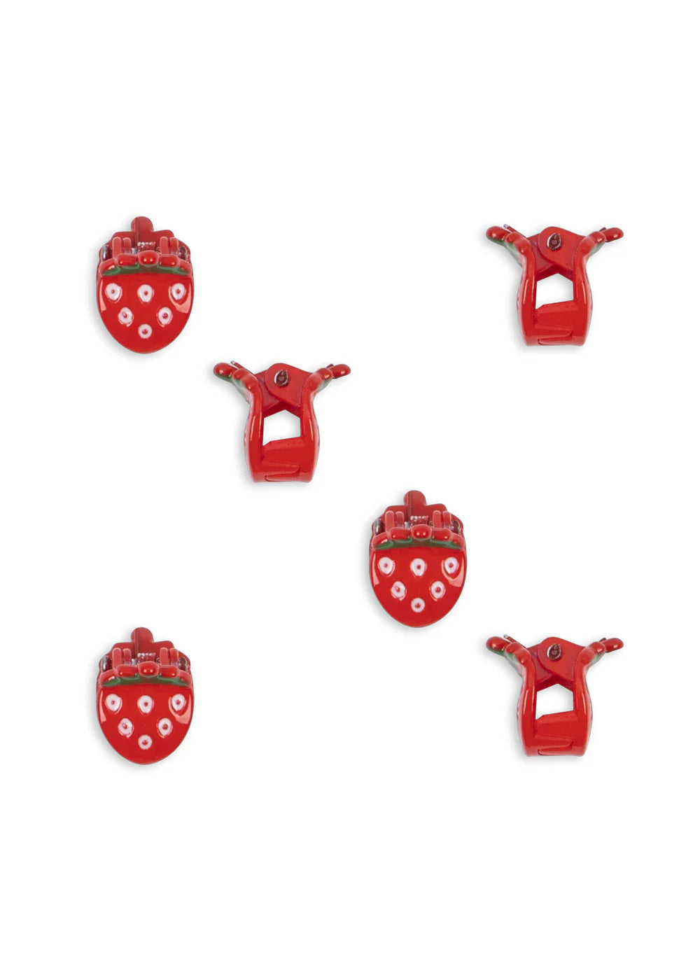 Konges Sløjd 6er Pack Mini Haarspangen Erdbeere