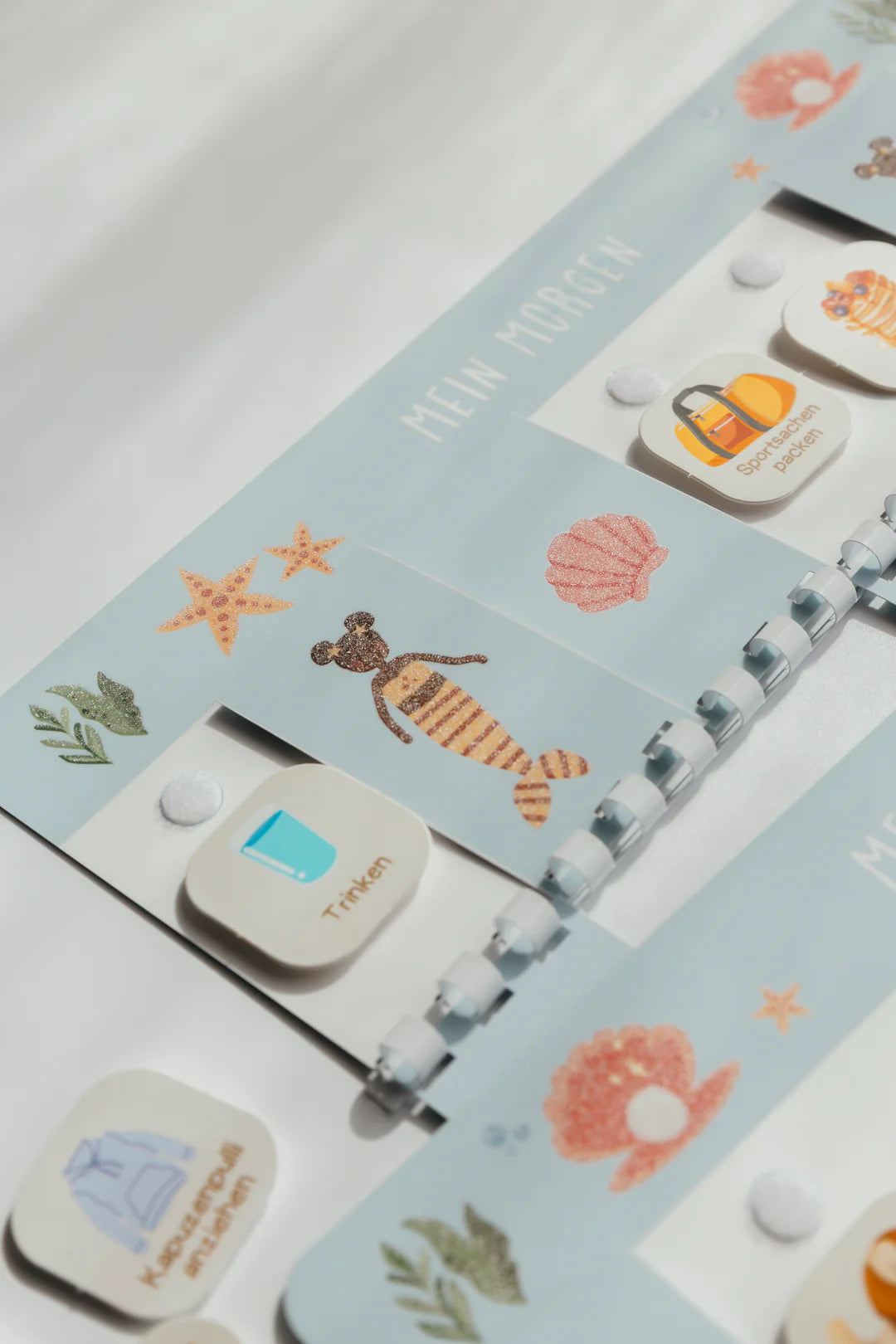 inliebekind Routineplaner inkl. Symbolkärtchen MEERJUNGFRAUEN GLITZER