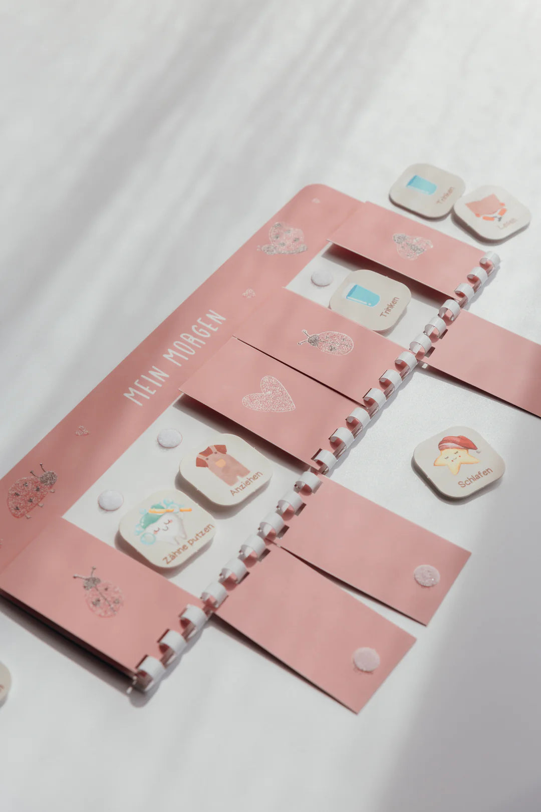 inliebekind Routineplaner inkl. Symbolkärtchen MARIENKÄFER GLITZER