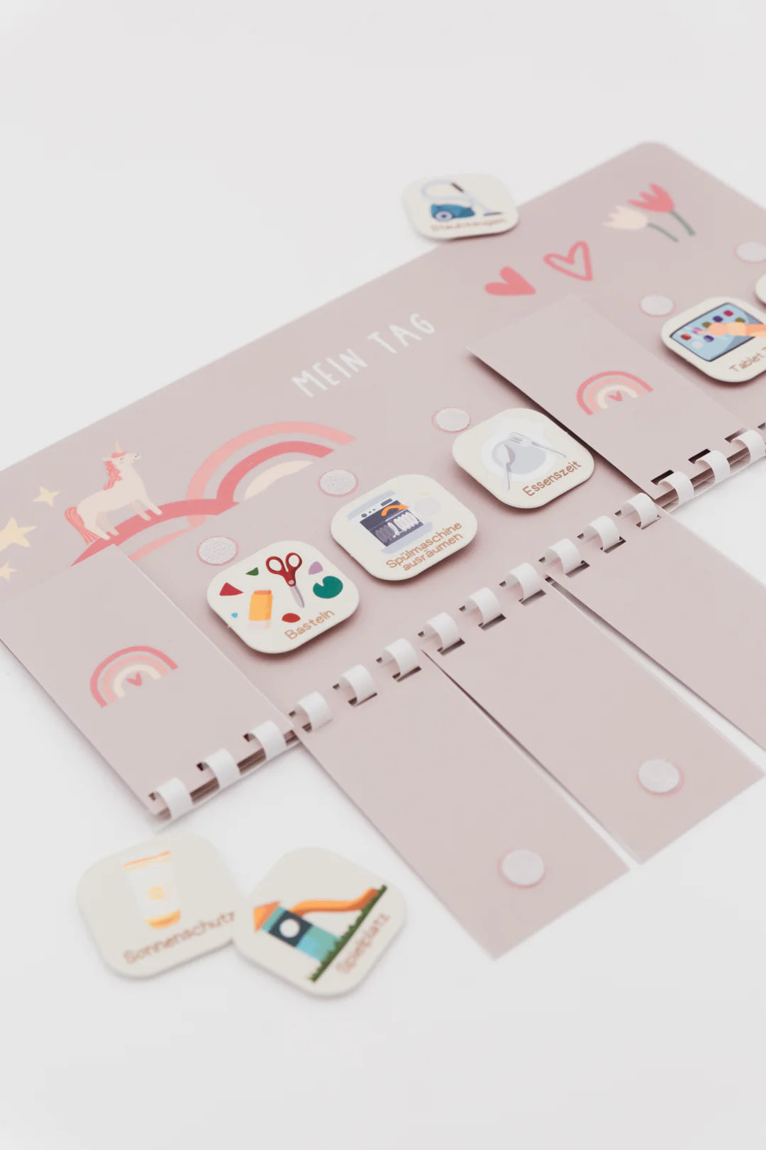 inliebekind Routineplaner inkl. Symbolkärtchen EINHORN GLITZER