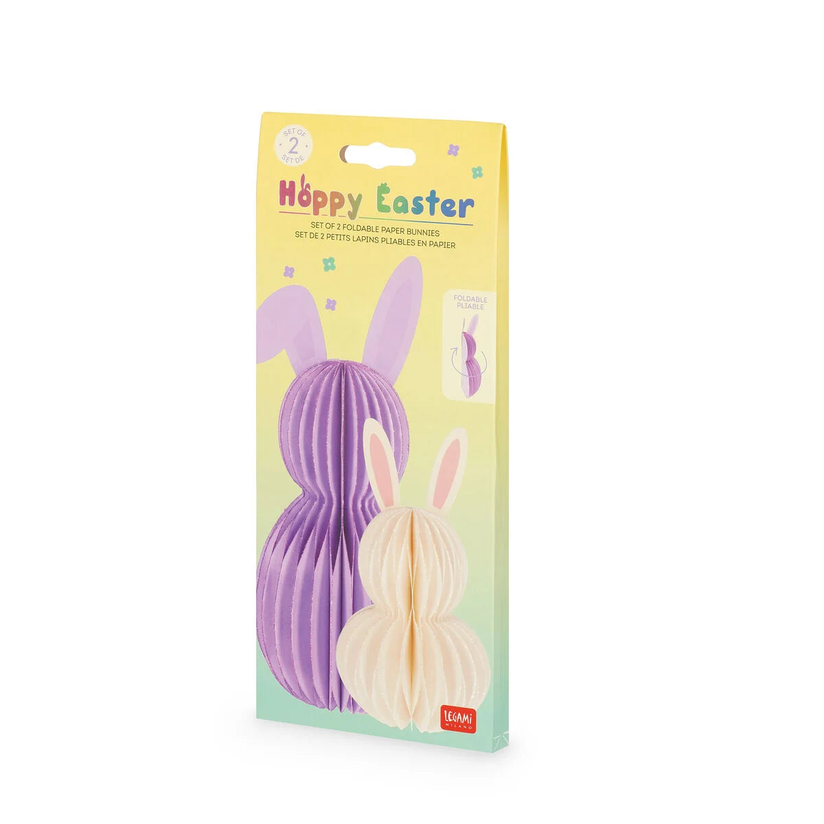 Legami Set mit 2 faltbaren Papierhasen - Hoppy Easter