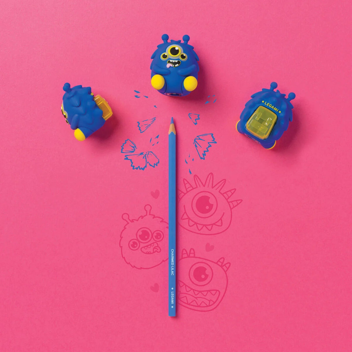 Legami Leuchtender Bleistiftspitzer mit Behälter - Monster - Schärfen ist Magie