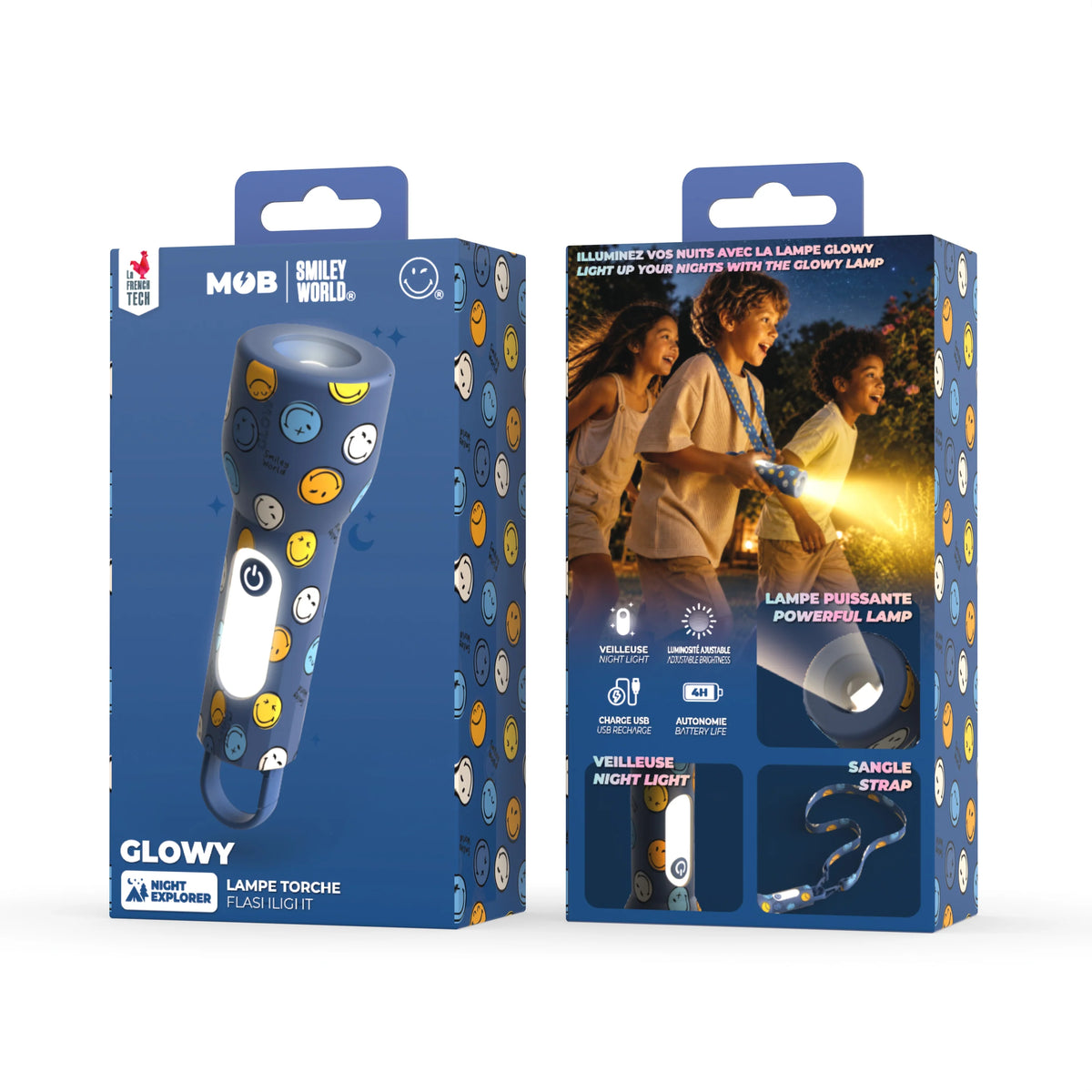 MOB Taschenlampe Smiley - Blau