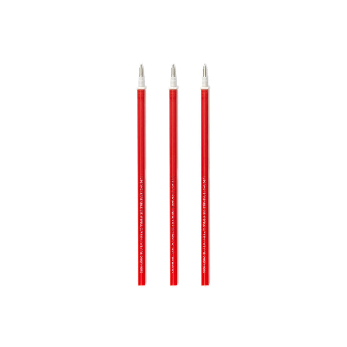 Legami Set mit 3 Nachfüllpatronen - Rotfarbene Tinte - Löschbarer Stift