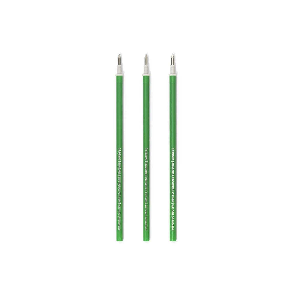Legami Set mit 3 Nachfüllpatronen - Grünfarbene Tinte - Löschbarer Stift