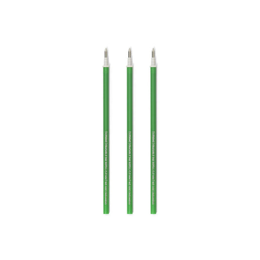 Legami Set mit 3 Nachfüllpatronen - Grünfarbene Tinte - Löschbarer Stift