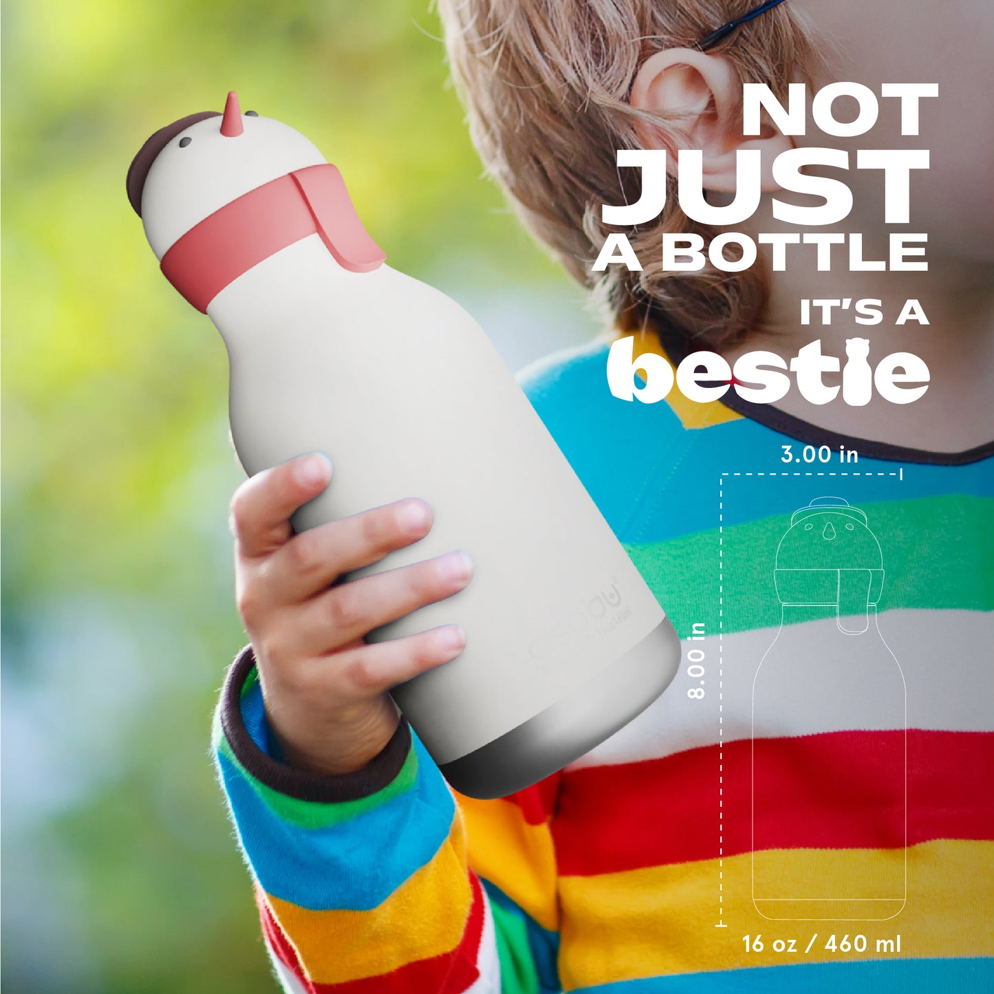 ASOBU® Bestie Trinkflasche 475ml Schneemann