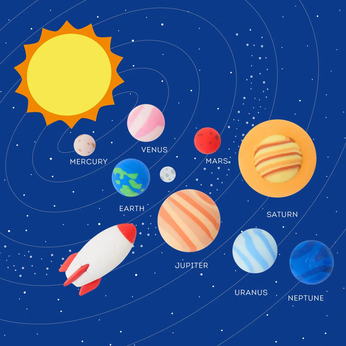 Legami Sonnensystem - Set mit 9 Radiergummis