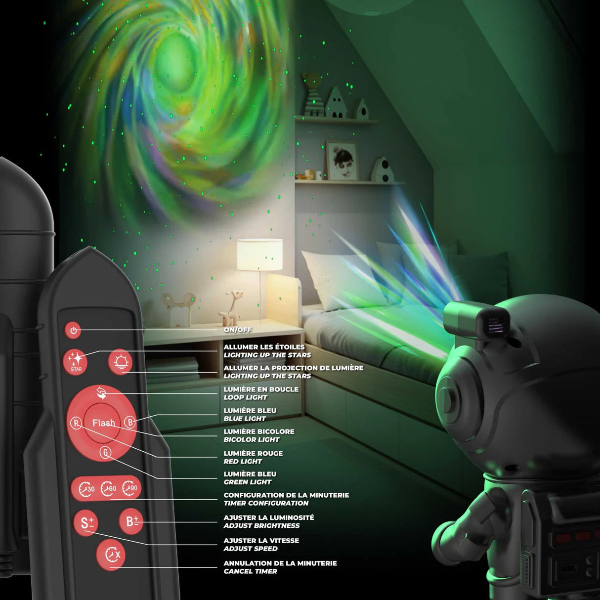 MOB Stellar Light Silver - Milky Way Projector Astronaut