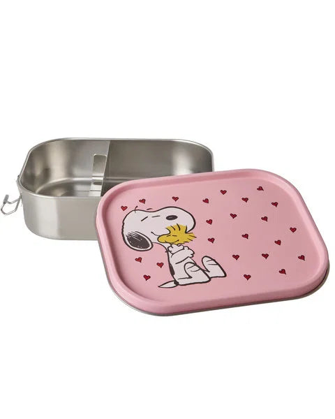rice Große Rostfreie Stahl-Brotdose 1400ml - Pink - Snoopy