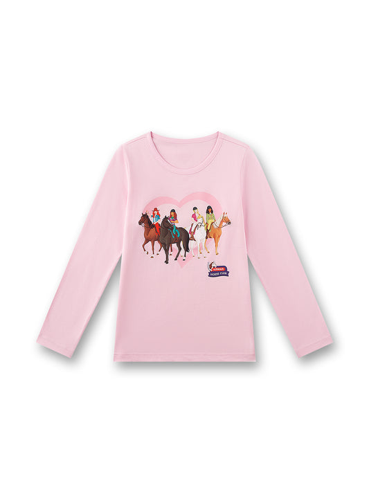 Kinder Langarm-Shirt rosa Horse Club