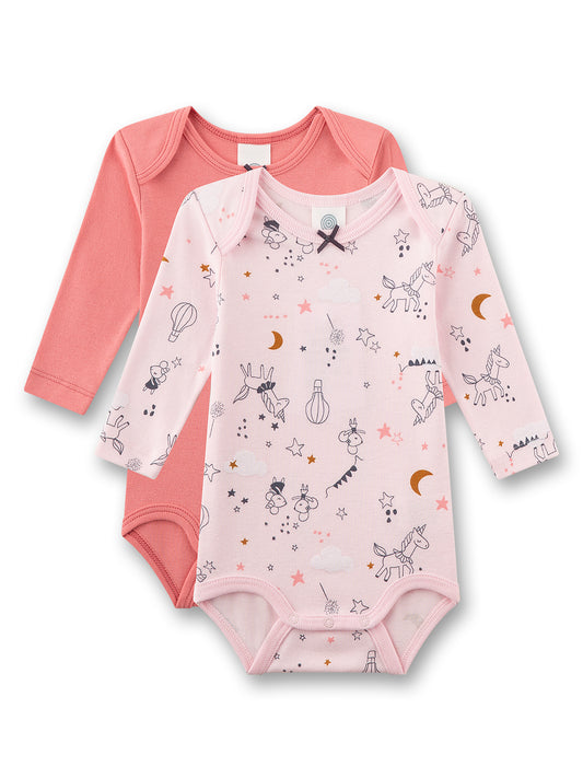 Sanetta Langarm-Bodys für Mädchen im 2er-Pack – Einhörner & Sterne