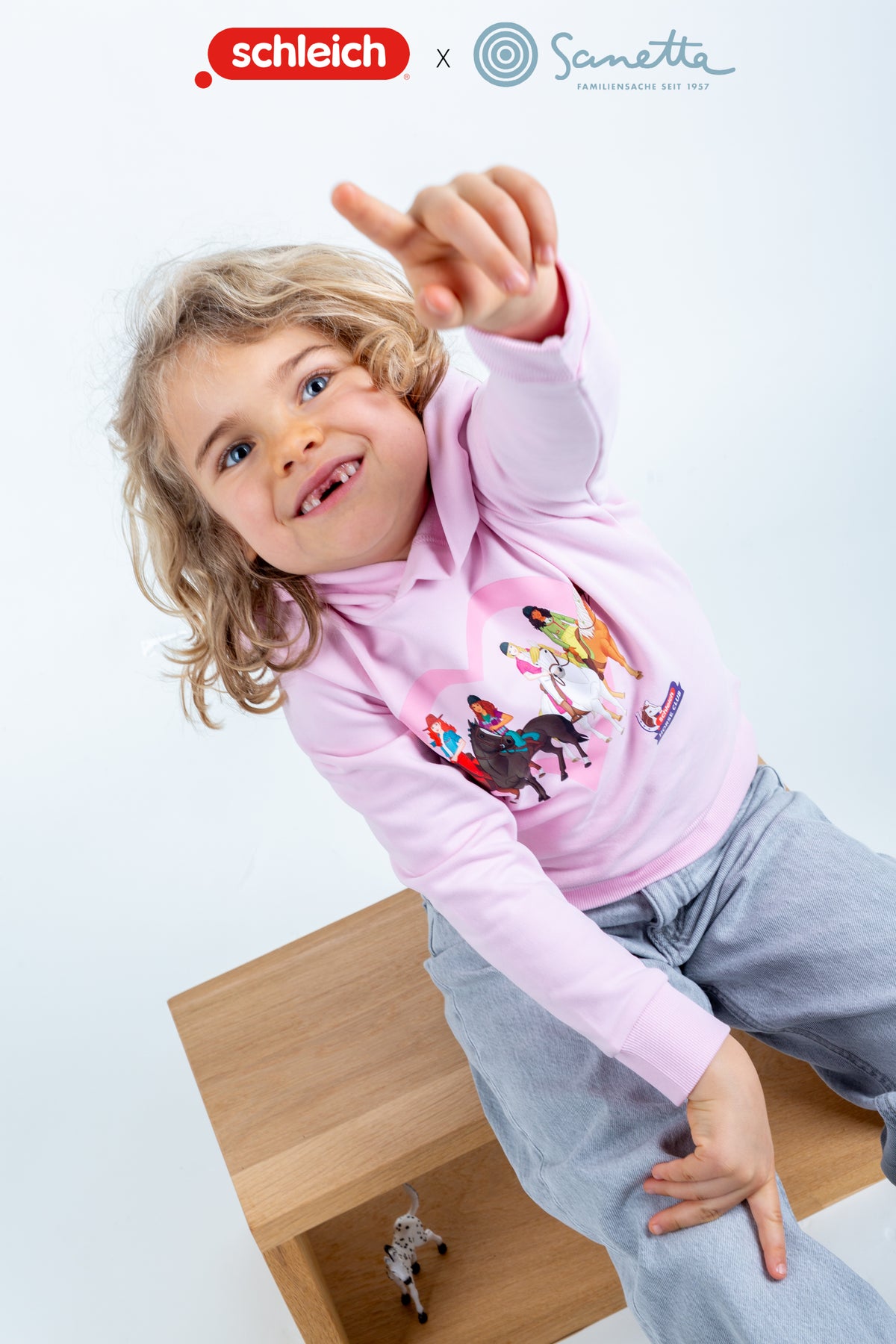 Kinder Langarm-Shirt rosa Horse Club