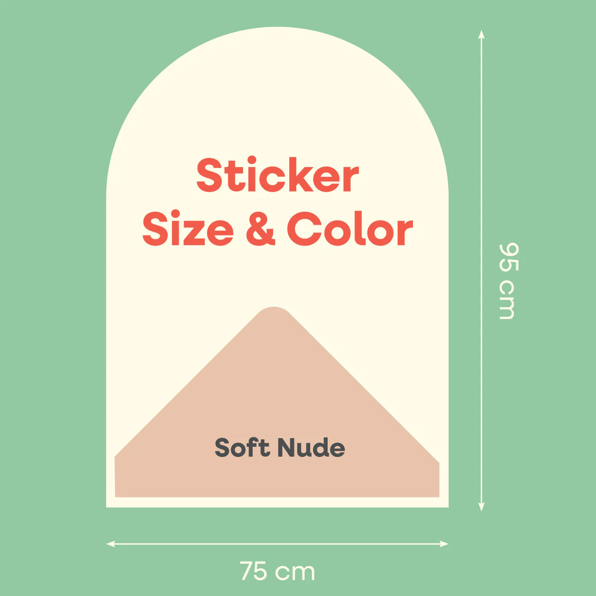 Cleverclixx Magnetic Wall Sticker 95x75cm - soft nude
