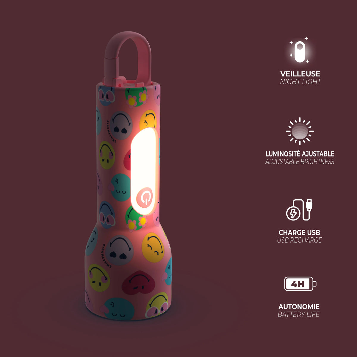 MOB Taschenlampe Smiley - Rosa